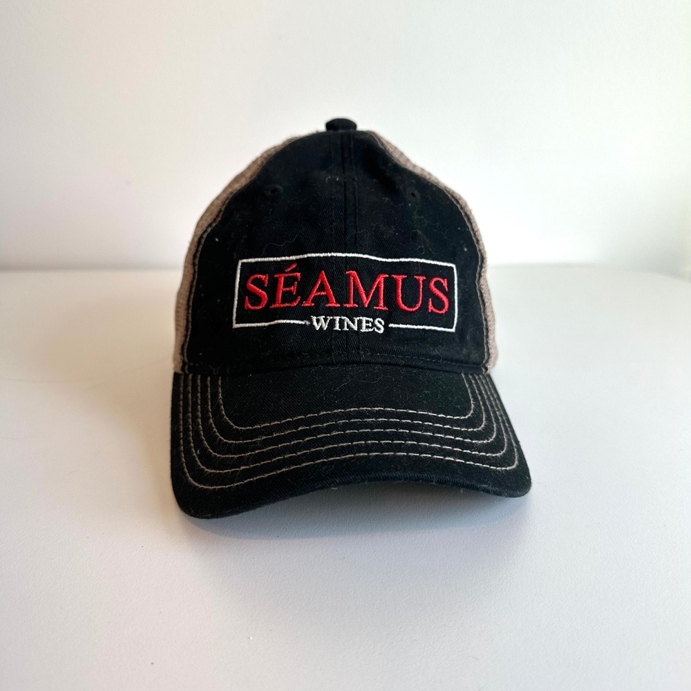 District‎ Seamus Wines Trucker Hat Black Tan Mesh Snapback Baseball Cap